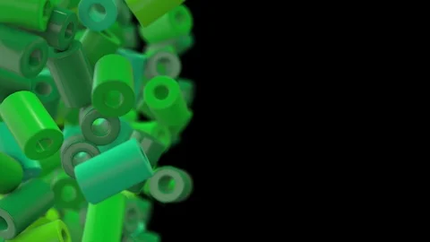 Green Cylinders Transition Stock Footage 100536003
