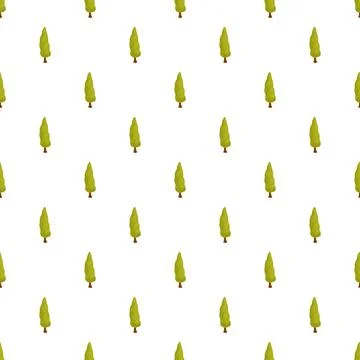 Green cypress tree forest seamless pattern background Stock Illustration