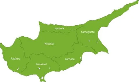 Green Cyprus map Stock Illustration