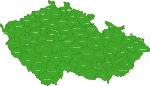 Green Czech Republic map Stock Illustration