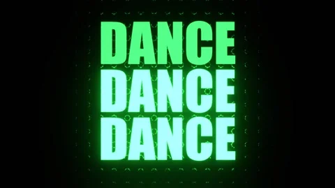 Green Dance Text on Blinking LED Panel Background VJ Loop in 4K Vidéo 337926544