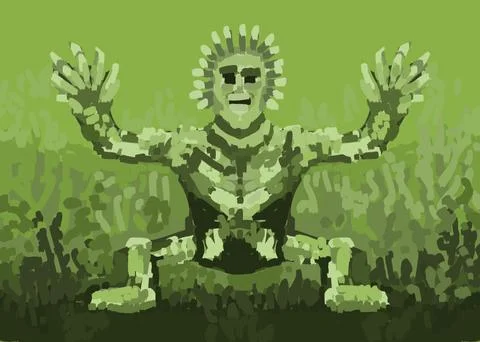 Green dancer. Abstract image for printing 스톡 일러스트