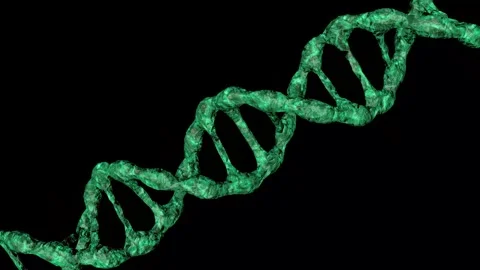 Green dark DNA molecules animation on a black background. Stock Footage 262265336