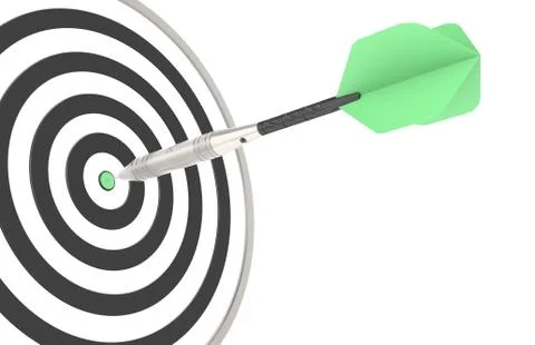 Green dart hitting the target Stock Illustration