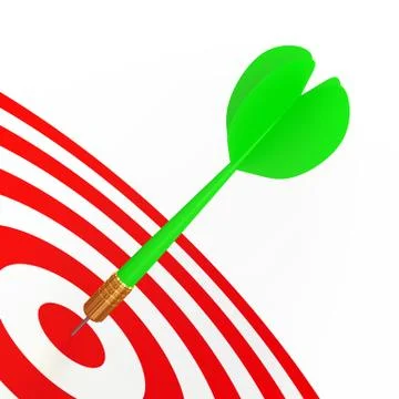 Green Dart On Red Target Stock Illustration