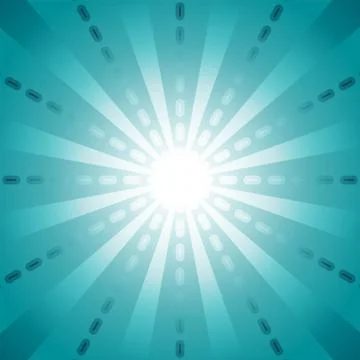 Green dash line with start burst in ther center for abstract background conce Stock Illustration
