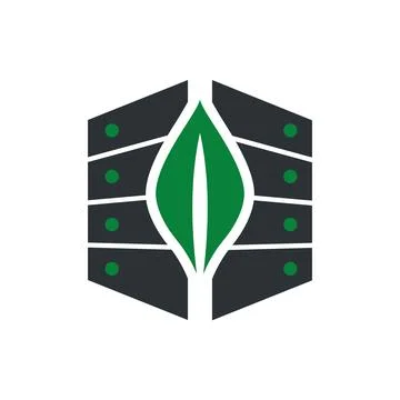 Green Data Center Sustainable Technology Logo Icon Stock Illustration