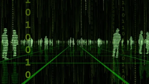Green Data People 4K Loop Stock Footage 89271534
