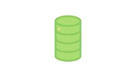 Green data storage tower icon representing digital information management a.. Stock Footage 333462037