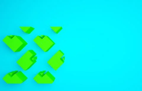 Green Data stream icon isolated on blue background. Minimalism concept. 3d il イラスト素材