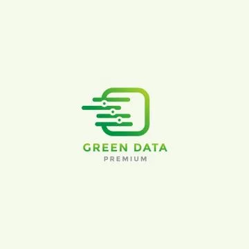 Green data transfer logo design template 스톡 일러스트
