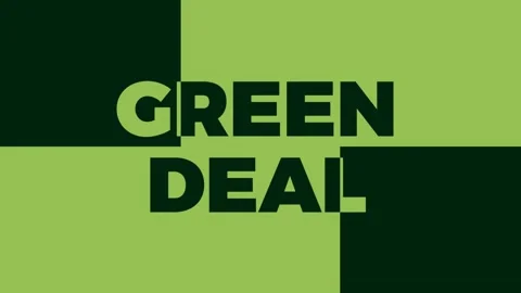 Green deal, graphic element. flash banner design 4k animation. social media b Stock Footage 161710551