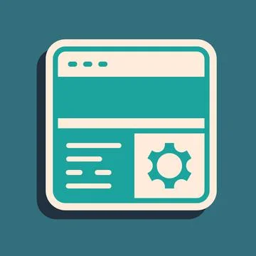 Green Debugging icon isolated on green background. Debugging tool. Magnifying Illustrazione stock