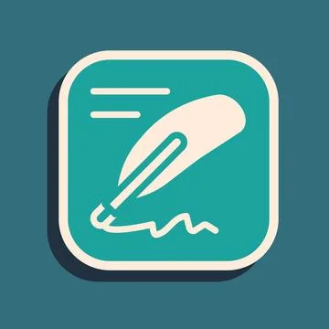 Green Declaration of independence icon isolated on green background. Long shadow Stock Illustration
