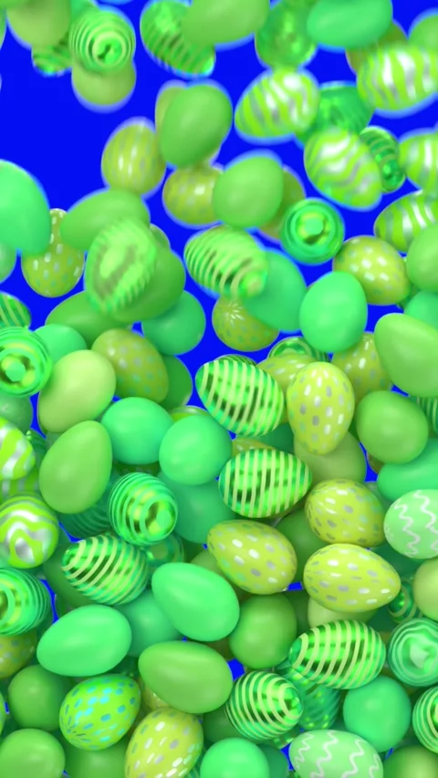 Green decorated easter eggs on isolated background Stock Footage 330867055
