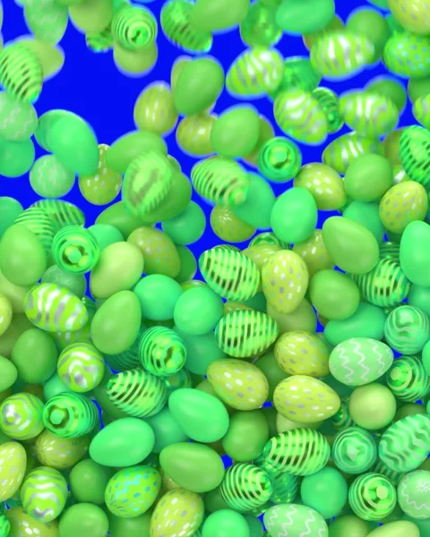 Green decorated easter eggs on isolated background 库存影片 330867079