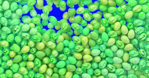 Green decorated easter eggs on isolated background Stock Footage 330867858