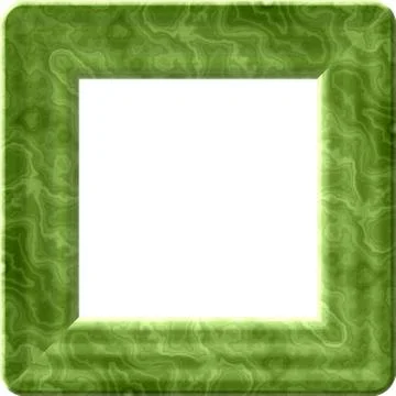 Green decorative digitally rendered frame with white clear square space Stock Illustration