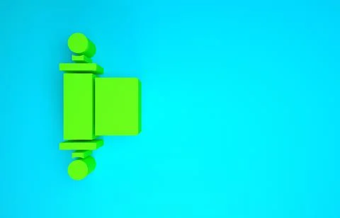 Green Decree, paper, parchment, scroll icon icon isolated on blue background. Illustrazione stock