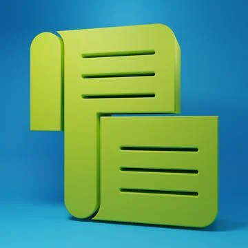 Green Decree, paper, parchment, scroll icon icon isolated on blue backgroun.. Ilustração Stock