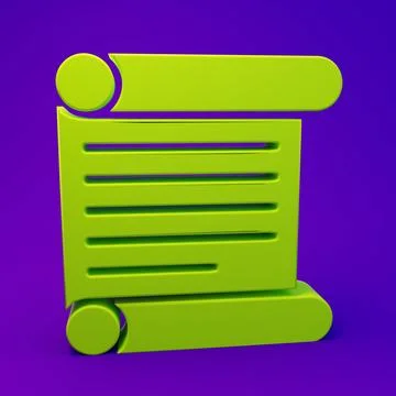 Green Decree, paper, parchment, scroll icon icon isolated on purple-blue ba.. Stock Illustration
