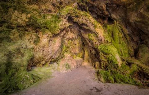 Green deep cave Stock Photos