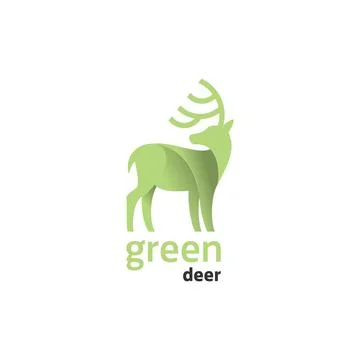 Green Deer Gradient Stock Illustration