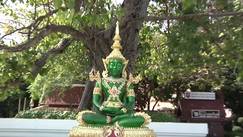Green deity in thai temple Stock-Footage 149234130