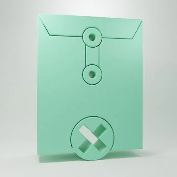 Green Delete envelope icon isolated on grey background. Delete or error let.. Illustrazione stock