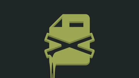 Green Delete file document icon isolated on black background. Rejected document Video stock 235595602