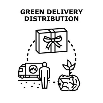 Green delivery distribution icon representing sustainable logistics Stockillustratie