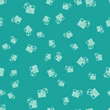 Green Delivery security with shield icon isolated seamless pattern on green Stock Illustration