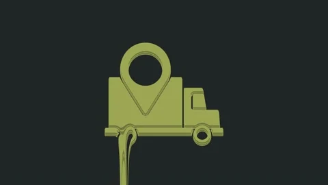 Green Delivery tracking icon isolated on black background. Parcel tracking. 4K Stock Footage 235446082