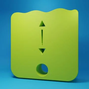 Green Depth measurement icon isolated on blue background. Water depth. Mini.. イラスト素材