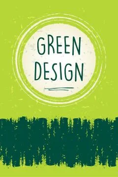 Green design in circle over green old paper background Ilustração Stock