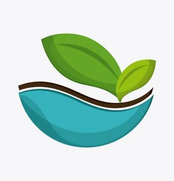 Green design. leaf icon. White background, graphic vector Illustrazione stock