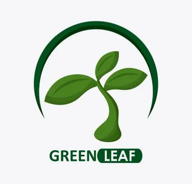 Green design. leaf icon. White background, graphic vector Stock Illustration