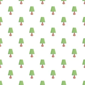 Green desk lamp seamless pattern vector background Illustrazione stock