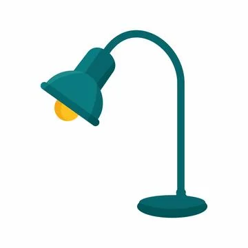 Green Desk Lamp Vector Icon on White Background Stock Illustration