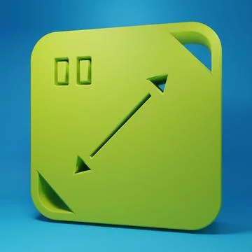 Green Diagonal measuring icon isolated on blue background. Minimalism conce.. Stock Illustration