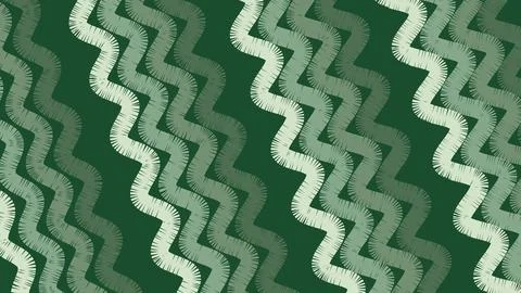 Green diagonal wavy lines create a bold geometric pattern with alternating li イラスト素材