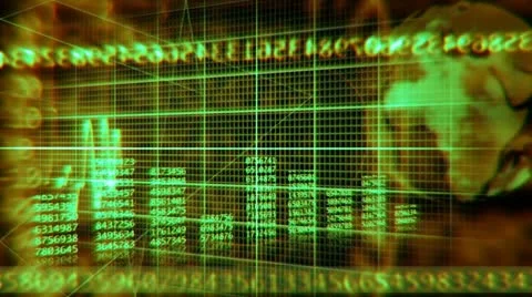 Green diagram with numbers on grid Video stock 11252558
