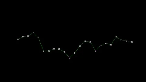 Green diagram showing progress over time on black background Stock Footage 296314626