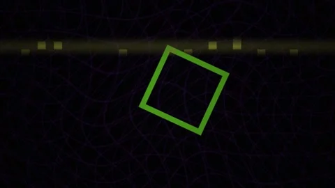 Green Diamond Abstract Geometric Shape on Dark Purple Wavy Grid Background Stock Footage 343711971