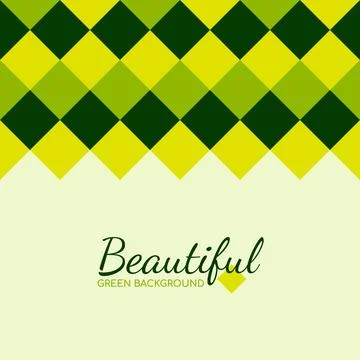 Green diamond pattern with beautiful background text design. Stock Illustration