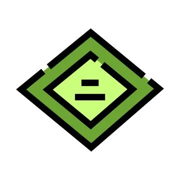 Green diamond shape with abstract lines creating symbol Illustrazione stock