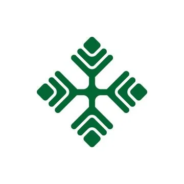 Green Diamond Shape Abstract Pattern Flower Logo Template Illustration Design Stock Illustration