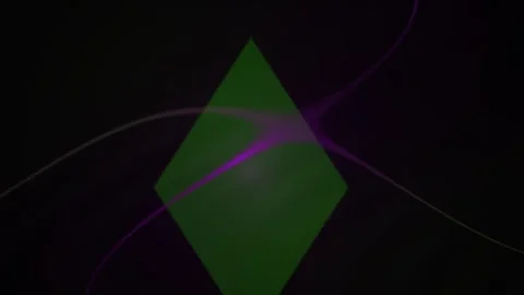 Green diamond shape with purple line on black background. Stock Footage 337514489
