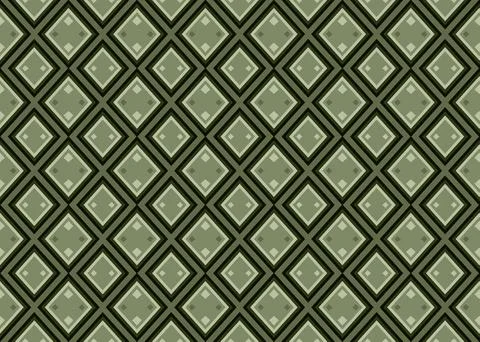 Green diamond squares seamless repeat pattern illustration Stock Illustration