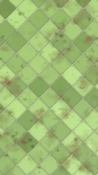 Green diamond tile texture background with weathered surface and vintage stained Stockillustratie